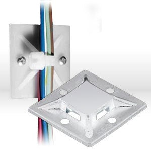 Alliance ADP12N100 Nylon 66 Clamping Mounting Base, 1 x 1 inch, 18-50 lbs Cable Tie Strength, 100 Pack