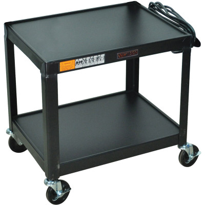 Luxor Workspaces Fixed Height Utility Cart - 24 X 26 X 18" (Black) (W26E)