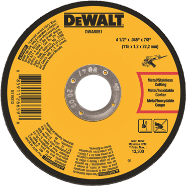 DeWalt DWA8051T10 Metal Cutting Wheel 4-1/2 x .045 x 7/8