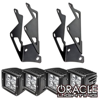 Oracle Lighting Jeep JK Dual Light Mounting Pillar Brackets + LED Lights Combo (2145-504)