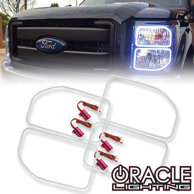 Oracle Lighting 2011-2016 Ford F-250/350 Superduty LED Headlight Square Halo Kit (2383-001, 2383-330, 2383-333, 2383-334, 2383-335, 2383-504)