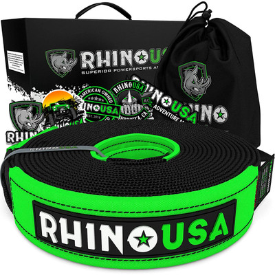 Rhino USA Recovery Tow Strap 2inx20ft (Black) (RNO-TOWSTRAP220)