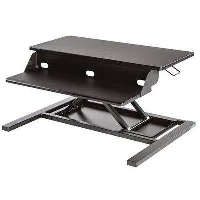 Luxor Workspaces 2-Tier Pneumatic Standing Desk Converter - Black (CVTR PRO-BK)