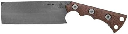 TOPS Knives 6.5" Nata Fixed Blade, Carbon,Bronze Cleaver,Burlap Handle (TNAT-01)