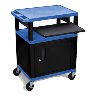Luxor Workspaces 34" H Av Cart - 3 Shelf Cab Front Pullout - Blk (WTPS34BUC2-B)