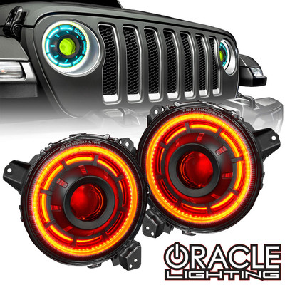 Oracle Lighting Oculus ColorSHIFT Bi-LED Projector Headlights for Jeep JL / Gladiator JT (5839-330, 5839-333, 5839-334, 5839-335, 5839-504-B)