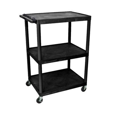 Luxor Workspaces 48" H Av Cart - Three Shelves Electric (LP48E-B)