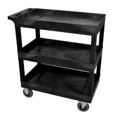 Luxor Workspaces Black 18X32 3 Tub Cart W/ Sp5 Casters (EC111SP5-B)