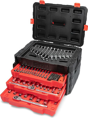 Crescent 229 1/4", 3/8" & 1/2" Piece Drive Mechanics Hand Tool Set with 3 Drawer Storage Case (CTK229C)