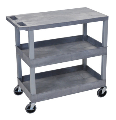 Luxor Workspaces 18X32 Flat/Tub/Tub Cart, Gray (EC211-G)
