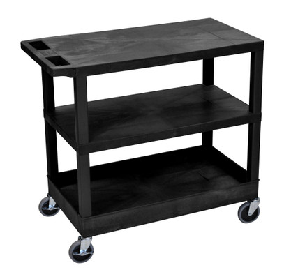 Luxor Workspaces 32" X 18" Cart - Two Flat/One Tub Shelves (EC221-B)