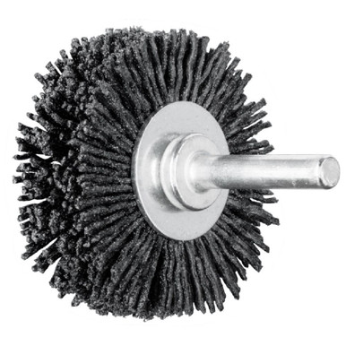 Opens dialog PFERD 84201 2" OD M-BRAD Mounted Wheel Brush .040"/120 Grit Cer. Ox., 1/4" stem (10pk)