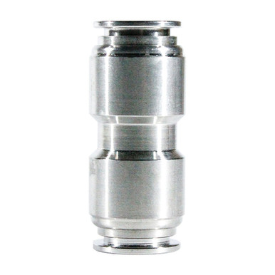 Opens dialog Midland Industries 20021SS - Straight Union, 1/2" Push" Tube x 1/2" Push" Tube, Stainless Steel