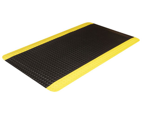 Crown Matting Workers-Delight Deck Plate Ultra 4'x75' Black w/Yellow (WDR3448YB-75)