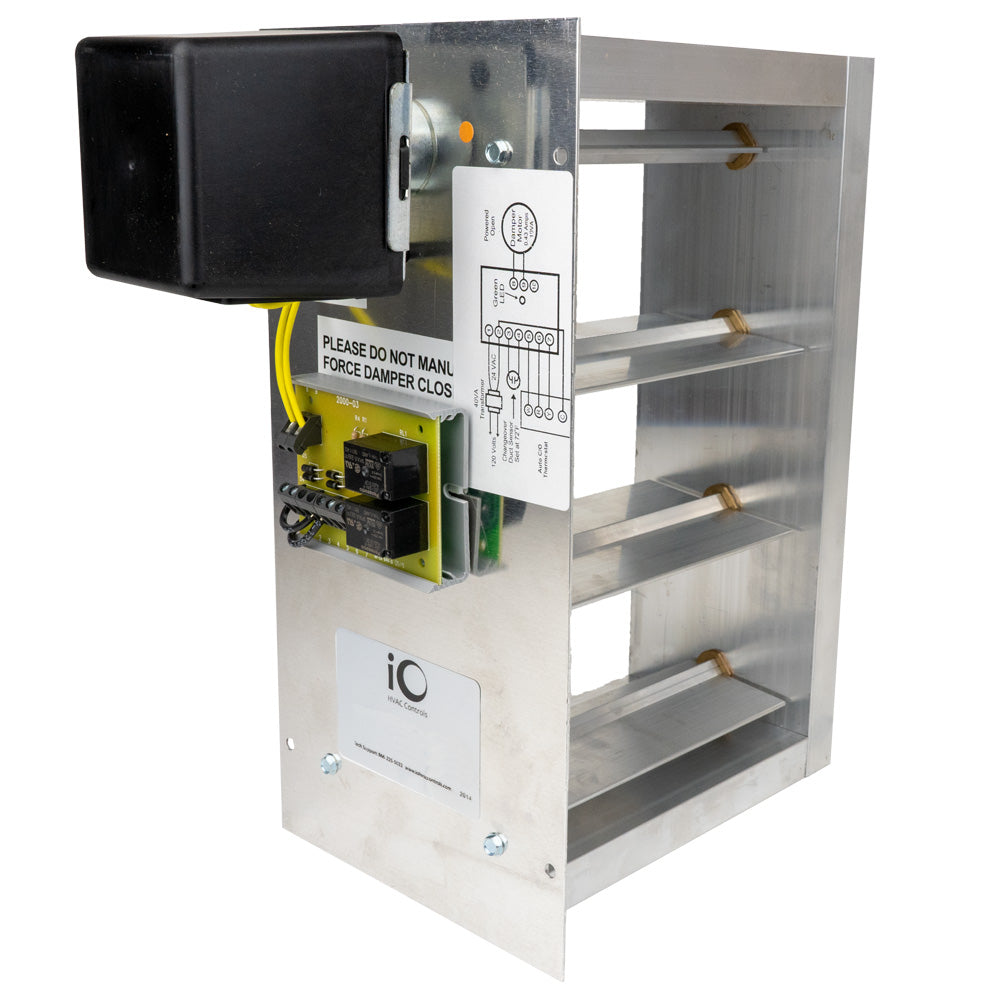 IO HVAC Controls D-Z1-1210-BM 12 x 10 Two-Position Zone One Damper Assembly Bottom Mount
