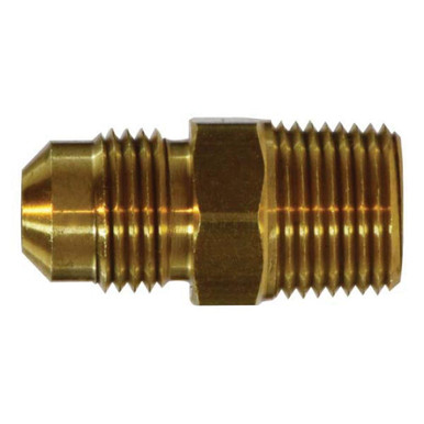 Opens dialog Midland Industries 04048-0304O - Adapter, 3/16" SAE 45° Male Flared x 1/4" Male NPTF, Brass