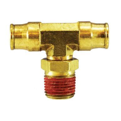 Opens dialog Midland Industries 20106A - Swivel Branch Tee, 1/4" Push-In x 1/4" NPT(M)F x 1/4"Push-In, Brass