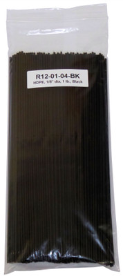 Polyvance High Density Polyethylene (Hdpe) Rod, 1/8" Diameter, 1 Lb., Black (R12-01-04-BK)