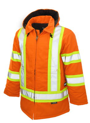 Tough Duck Men's High-Visibility Duck Safety Parka with 3M Scotchlite (S15711, S15721, S15731, S15741, S15751)