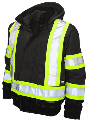 Tough Duck Men's Poly Oxford 3-In-1 Safety Bomber with Fleece Liner (S41311, S41321, S41331)