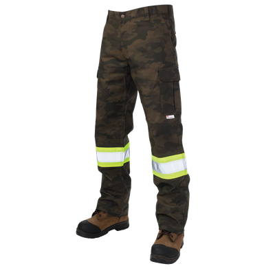 Tough Duck Men's Relaxed Fit Camo Flex Duck Safety Cargo Utility Pants (SP040)