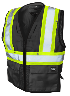 Tough Duck Men's Poly Twill Harness Compatible Safety Vest (SV091)