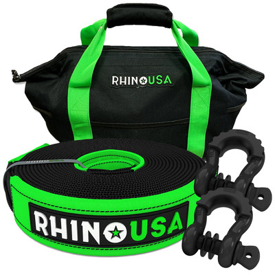 Rhino USA 30' Tow Strap/Shackles Combo (RNO-SHACKSTRAP30)