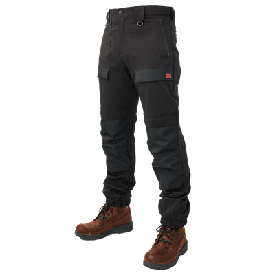 Tough Duck Men's Comfort Fit Free Flex Jogger Pants Tapered Leg (WP141-BLACK)