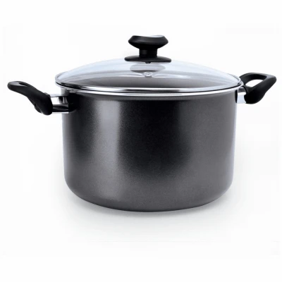 Elements 8 Qt Non-stick Aluminum Stock Pot With Glass Lid