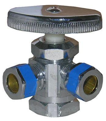 3-way Dual Outlet Water Valve 1/2" X 3/8" For Dishwasher Plumbing