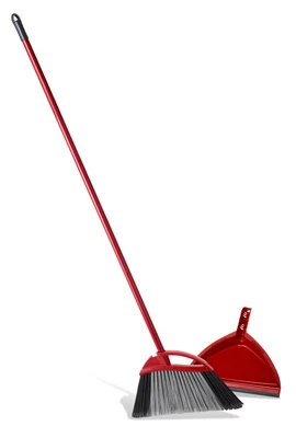 Large Angled Corner Broom With Dust Pan For Superior Cleaning