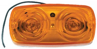 Amber Bulls Eye Led Marker Light With White Base - 4x2 Inches