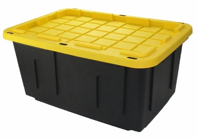 27 Gallon Heavy-duty Black & Yellow Storage Container