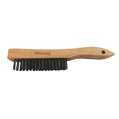 Professional 4x16 Row Wire Brush With Wooden Handle – Heavy-duty Cleaning Tool