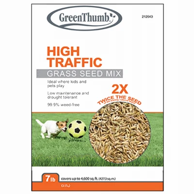 Durable High-traffic Lawn Seed Mix, 7 Lbs – Covers 2,300 Sq. Ft.