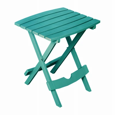 Teal Quik-fold Resin Side Table – Lightweight & Foldable