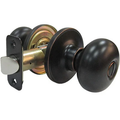 Aged Bronze Mushroom Privacy Door Lockset