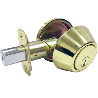 Polished Brass Single Cylinder Deadbolt Lock