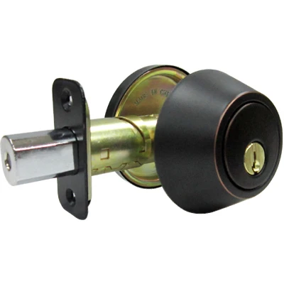 Single-cylinder Deadbolt, Aged Bronze