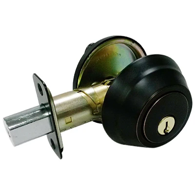 Wavelet Single-cylinder Deadbolt Lock - Aged Bronze Security