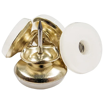 Furniture Swivel Glide, Nail-on, Gold Brass/plastic, 1-in. Od, 4-pk.