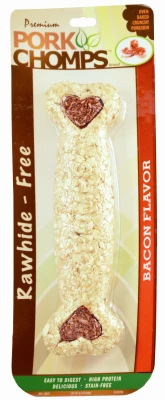 8-inch Bacon Flavored Crunchy Pork Skin Dog Chew