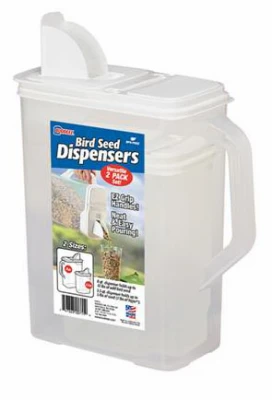 2-pack Bird Seed Storage Dispensers - 8 Qt & 3.5 Qt