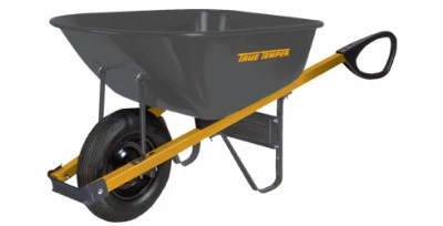 6 Cubic Ft Steel Wheelbarrow With Ergonomic Grips