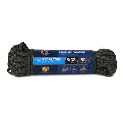 Para Cord 550 Nylon Rope, Olive, 5/32-inch X 50-feet