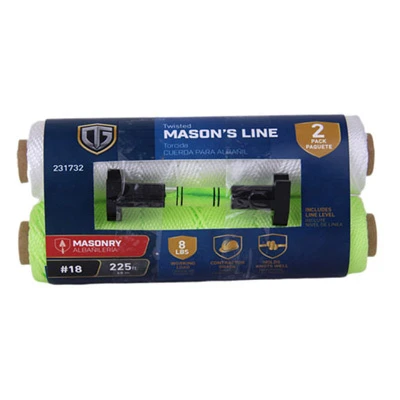 Neon Yellow Mason Line Twisted Nylon #18 - 225 Ft, 2-pack