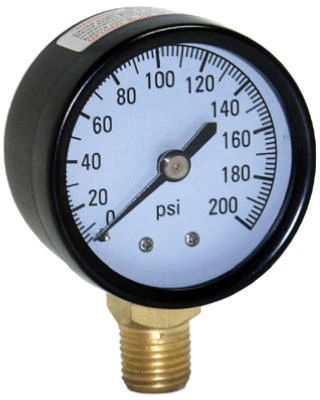 200 Psi Bottom Mount Water Pressure Gauge With Stainless Steel Body