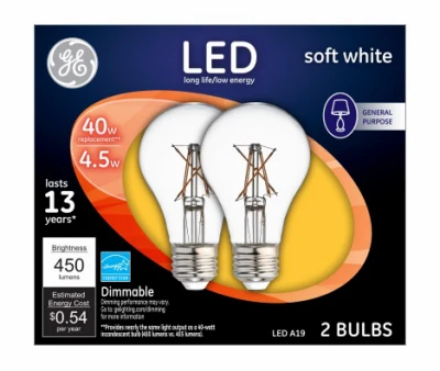 Soft White 4.5w Led Bulbs, 450 Lumens – 2 Pack