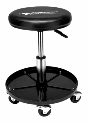 Ergonomic Pneumatic Rolling Shop Stool With Swivel & Adjustable Height