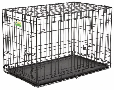 36" Dual-door Metal Dog Crate With Sturdy Welded Wire Frame